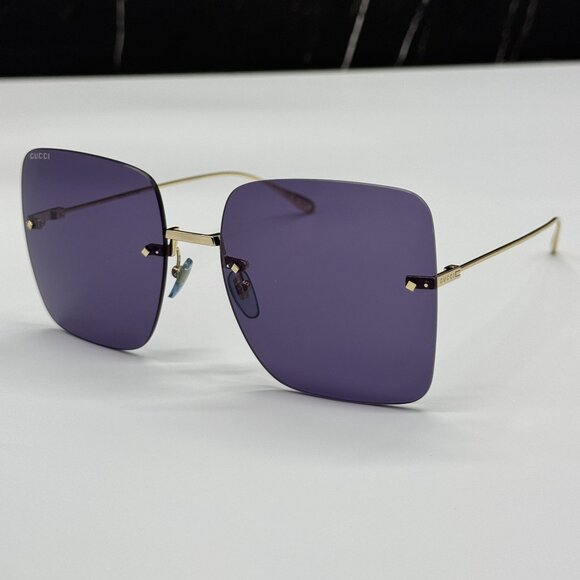 NEW GUCCI SUNGLASSES GG1147S 004 GOLD BLUE WOMEN EYEWEAR GUCCI PLUS EARRINGS main image 15